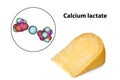 Calcium lactate crystals on cheese surface Royalty Free Stock Photo