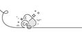 Calcium mineral line icon. Chemical element Ca sign. Continuous line with curl. Vector