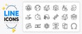 Calcium mineral, Voicemail and Teamwork line icons. For web app. Vector Royalty Free Stock Photo
