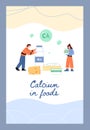 Calcium in natural food products onboarding page, flat vector illustration.