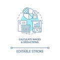 Calculate wages and deductions turquoise concept icon Royalty Free Stock Photo