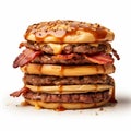 Calculated And Ambitious: Layered Illusions Of Bacon-covered Fries And Burgers