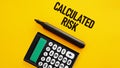 Calculated risk is shown using the text Royalty Free Stock Photo
