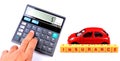 Calculating car insurance concept Royalty Free Stock Photo