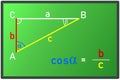 Calculating the cos function in a right triangle