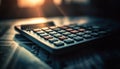 Calculating financial growth with selective focus technology generated by AI Royalty Free Stock Photo