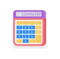 Calculator with Numbers and Solving Isolated Icon