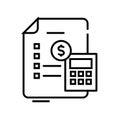 Calculating report line icon, concept sign, outline vector illustration, linear symbol. Royalty Free Stock Photo