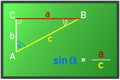 Calculating the sin function in a right triangle