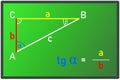 Calculating the tangent function in a right triangle Royalty Free Stock Photo