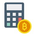 Calculation, bitcoin, bitcoin calculator, mining calculator fully editable vector icons