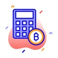 Calculation, bitcoin, bitcoin calculator, mining calculator fully editable vector icons