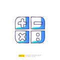 calculation button doodle icon for education and back to school concept. Gradient fill line sign symbol vector illustration Royalty Free Stock Photo