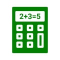 Calculation, calculator icon / green color