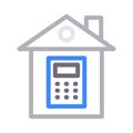 Calculation color line vector icon