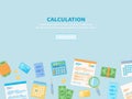 Calculation concept. Tax accounting. Financial analysis, planning, statistics. Royalty Free Stock Photo