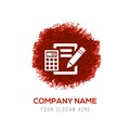 Calculation Icon - Red WaterColor Circle Splash