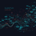 Calculation quantum computer. Analysis and data transfer. Royalty Free Stock Photo