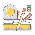 Calculation related color line vector icon, illustration