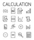 Calculation related vector icon set.