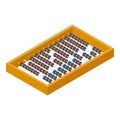 Calculator abacus icon, isometric style