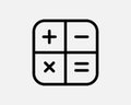 Calculator App Icon. Math Mathematic Calculation Calculate Finance Accounting Bank Sign Symbol