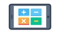 Calculator App on Tablet Flat Vector, vector design Generative AI Royalty Free Stock Photo
