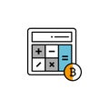 calculator, bitcoin, calculating, calculate icon. Element of color finance. Premium quality graphic design icon. Signs and symbols