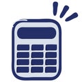 Calculator Blue Icon Businees Vector