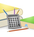 Calculator and books Royalty Free Stock Photo