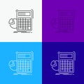 calculator, calculation, math, progress, graph Icon Over Various Background. Line style design, designed for web and app. Eps 10 Royalty Free Stock Photo