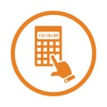 Calculator, calculation, mathematics icon. Orange color vector EPS