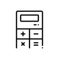 Black line icon for Calculator, reckoner and teller Royalty Free Stock Photo