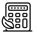 Calculator calories icon, outline style