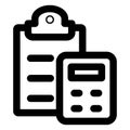 Calculator, chart bold vector icon which can easily edit