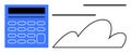 Calculator with Cloud Element Representing Technology, Data Storage, and Financial Management Royalty Free Stock Photo