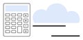Calculator and Cloud Highlighting Technology Integration for Financial and Data Solutions Royalty Free Stock Photo