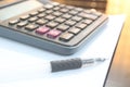 Calculator, Collection and tax season concept Royalty Free Stock Photo