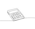 Calculator, count, bookkeeping one line art. Continuous line drawing of bank, money, finance, financial, payment, data Royalty Free Stock Photo