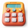 Calculator displaying financial symbols on a white background