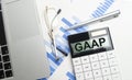 The calculator displays the business acronym GAAP for Generally Accepted Accounting Principles