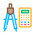 Calculator And Dividers Icon Thin Line Vector