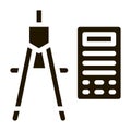 Calculator And Dividers Icon Vector