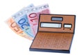 Calculator and euromoney note Royalty Free Stock Photo