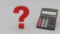Calculator features standard keys, including numbers, basic operations, Royalty Free Stock Photo