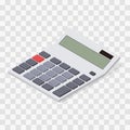 Calculator. Flat isometric. Blank buttons and display.