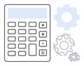Calculator and Gear Mechanisms Automation, Financial Calculations, and Process Optimization Royalty Free Stock Photo