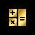 calculator gold icon. Vector illustration of golden particle background. isolated vector sign symbol - Education icon black