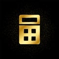 calculator gold icon. Vector illustration of golden particle background. isolated vector sign symbol - Education icon black