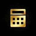 calculator gold icon. Vector illustration of golden particle background. isolated vector sign symbol - Education icon black